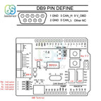 MCP2515 CAN Bus Shield Board Module SUB-D Connector Standard UART IIC SPI LED Indicator Controller CAN 4.8-5.2V for Arduino