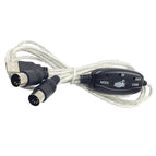 MIDI Interface to USB Cable Converter Connector PC to Synthesizer Music Keyboard Instrument Cable Adapter for Home Music Studio