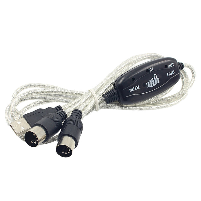 MIDI Interface to USB Cable Converter Connector PC to Synthesizer Music Keyboard Instrument Cable Adapter for Home Music Studio