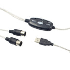MIDI Interface to USB Cable Converter Connector PC to Synthesizer Music Keyboard Instrument Cable Adapter for Home Music Studio