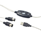 MIDI Interface to USB Cable Converter Connector PC to Synthesizer Music Keyboard Instrument Cable Adapter for Home Music Studio