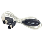 MIDI Interface to USB Cable Converter Connector PC to Synthesizer Music Keyboard Instrument Cable Adapter for Home Music Studio