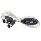 MIDI Interface to USB Cable Converter Connector PC to Synthesizer Music Keyboard Instrument Cable Adapter for Home Music Studio