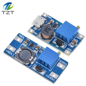MT3608 DC-DC Adjustable Boost Module 2A Boost Plate Step Up Module with MICRO USB 2V-24V to 5V 9V 12V 28V