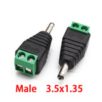 Male Female DC Power Plug Connector 2.1mm x 5.5mm 2.5mm x 5.5mm 1.35mm x 3.5mm Needn't Welding DC Plug Adapter 12V 24V For CCTV
