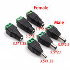 Male Female DC Power Plug Connector 2.1mm x 5.5mm 2.5mm x 5.5mm 1.35mm x 3.5mm Needn't Welding DC Plug Adapter 12V 24V For CCTV
