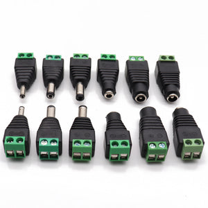 Male Female DC Power Plug Connector 2.1mm x 5.5mm 2.5mm x 5.5mm 1.35mm x 3.5mm Needn't Welding DC Plug Adapter 12V 24V For CCTV