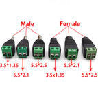 Male Female DC Power Plug Connector 2.1mm x 5.5mm 2.5mm x 5.5mm 1.35mm x 3.5mm Needn't Welding DC Plug Adapter 12V 24V For CCTV