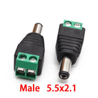 Male Female DC Power Plug Connector 2.1mm x 5.5mm 2.5mm x 5.5mm 1.35mm x 3.5mm Needn't Welding DC Plug Adapter 12V 24V For CCTV