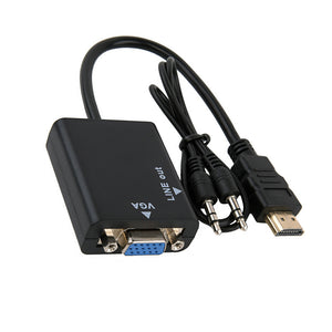 Male to Female HDMI-compatible to VGA Digital Analog Video Audio Cable Adapter 1080P 720P 480P For PS4 PC HDTV Display Projector