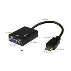 Male to Female HDMI-compatible to VGA Digital Analog Video Audio Cable Adapter 1080P 720P 480P For PS4 PC HDTV Display Projector