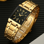 Men Watches Top Brand Luxury WWOOR Gold Black Square Quartz watch men 2019 Waterproof Golden Male Wristwatch Men watches 2019
