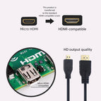 Micro HDMI-compatible To HDMI-compatible Cable 4K 1.5M Black for Raspberry Pi 4 Model B Model B Micro Cable Adaptor
