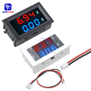 Mini Digital Voltmeter Ammeter DC 100V 10A 0.56 inch Panel Amp Voltage Current Meter Tester Blue Red Dual LED Display Monitor