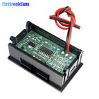 Mini Digital Voltmeter Ammeter DC 100V 10A Panel Amp Volt Current Meter Tester 0.56" Blue + Red Dual LED Display With Lines