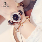 Montre Femme Fashion Classic Luxury GUOU Ladies quartz Watch Sport Leather  Crystal Waterproof Watch Braslety zhenskiye Hot Sale