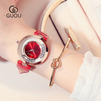 Montre Femme Fashion Classic Luxury GUOU Ladies quartz Watch Sport Leather  Crystal Waterproof Watch Braslety zhenskiye Hot Sale