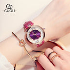 Montre Femme Fashion Classic Luxury GUOU Ladies quartz Watch Sport Leather  Crystal Waterproof Watch Braslety zhenskiye Hot Sale