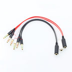 Multimedia Audio Split Cable 3.5mm Dual 2 Male to Female Plug Jack Stereo Audio Mic Y Splitter Cable DJA99