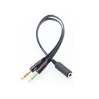Multimedia Audio Split Cable 3.5mm Dual 2 Male to Female Plug Jack Stereo Audio Mic Y Splitter Cable DJA99