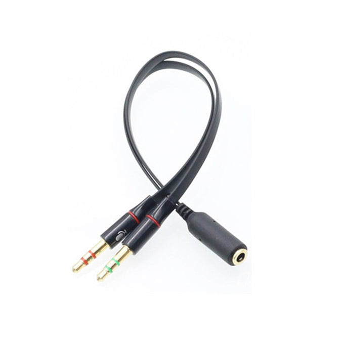 Multimedia Audio Split Cable 3.5mm Dual 2 Male to Female Plug Jack Stereo Audio Mic Y Splitter Cable DJA99