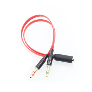 Multimedia Audio Split Cable 3.5mm Dual 2 Male to Female Plug Jack Stereo Audio Mic Y Splitter Cable DJA99