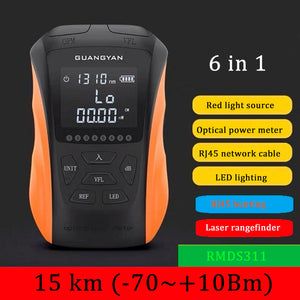 NEW  6 in 1 Multifunction Optical Power Meter OPM Visual Fault Locator Network Cable Test optical fiber tester 5km 15km VFL LED