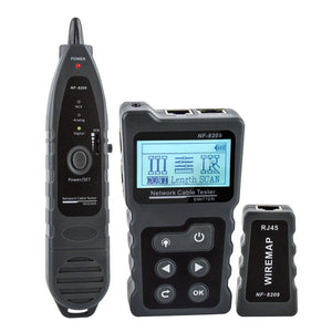 NOYAFA NF-8209 LCD Display Measure Length Lan Cable POE Wire Checker Cat5 Cat6 Lan Test Network Tool Scan Cable Wiremap Tester