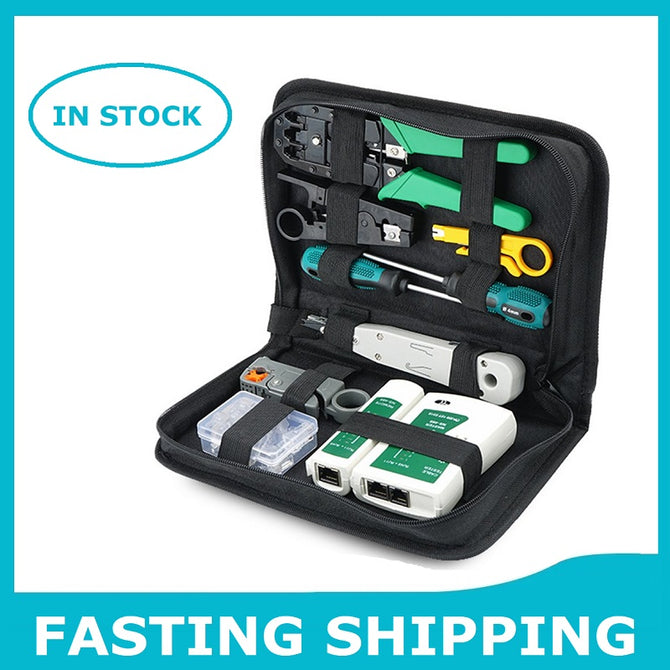 Network Cable Tester Tool LAN Utp Screwdriver Wire Stripper RJ45 Connector Computer Network Crimping Pliers Tool Kit Set