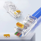 New 100pcs Cat5e Cat6 Plug Rj45 Connector Network Cable Modular 8p8c Connector End Pass Through Z Hotsale Rj45