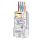New 100pcs Cat5e Cat6 Plug Rj45 Connector Network Cable Modular 8p8c Connector End Pass Through Z Hotsale Rj45