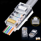 New 100pcs Cat5e Cat6 Plug Rj45 Connector Network Cable Modular 8p8c Connector End Pass Through Z Hotsale Rj45