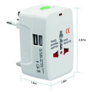 New 2 USB Charging Universal Travel Adapter All-in-one International World Travel AC Power Converter Plug Adaptor Socket EU wholesale bulk price
