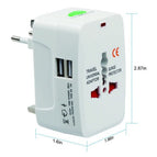 New 2 USB Charging Universal Travel Adapter All-in-one International World Travel AC Power Converter Plug Adaptor Socket EU
