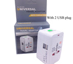 New 2 USB Charging Universal Travel Adapter All-in-one International World Travel AC Power Converter Plug Adaptor Socket EU wholesale bulk price