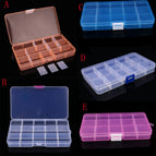 New Arrival Convenient Carrying  Plastic 15 Slots Adjustable Jewelry Storage Box Case Craft Organizer Collect Almacenamiento*20