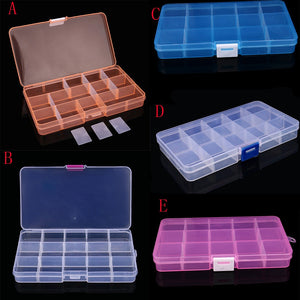 New Arrival Convenient Carrying  Plastic 15 Slots Adjustable Jewelry Storage Box Case Craft Organizer Collect Almacenamiento*20