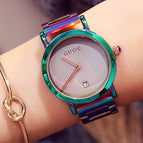 New GUOU Wrist Watches Fashion Colorful Stainelss Steel Watch Women Watches Luxury Women's Watches Clock Saat Relogio Feminino