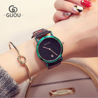 New GUOU Wrist Watches Fashion Colorful Stainelss Steel Watch Women Watches Luxury Women's Watches Clock Saat Relogio Feminino
