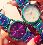 New GUOU Wrist Watches Fashion Colorful Stainelss Steel Watch Women Watches Luxury Women's Watches Clock Saat Relogio Feminino