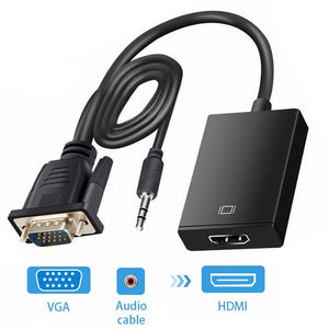 New VGA Male to HDMI Female Converter Adapter Cable With Audio Output 1080P VGA HDMI Adapter for PC laptop to HDTV Projector r10