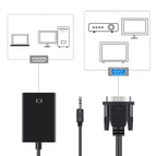 New VGA Male to HDMI Female Converter Adapter Cable With Audio Output 1080P VGA HDMI Adapter for PC laptop to HDTV Projector r10