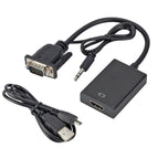 New VGA Male to HDMI Female Converter Adapter Cable With Audio Output 1080P VGA HDMI Adapter for PC laptop to HDTV Projector r10