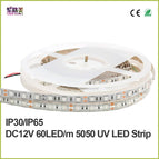 New version 5m/roll  Non-waterproof 16.4ft UV Ultra Violet 395-405nm 5050SMD Purple 300 leds Flex Strip Light DC12V 60leds/m