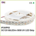 New version 5m/roll  Non-waterproof 16.4ft UV Ultra Violet 395-405nm 5050SMD Purple 300 leds Flex Strip Light DC12V 60leds/m wholesale bulk price