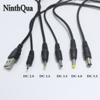 NinthQua 1pcs USB Port to 2.0*0.6 2.5*0.7 3.5*1.35mm 4.0*1.7 m 5.5*2.1 5.5 3.5*1.1mm 5V DC Barrel Jack Power Cable Connector