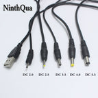 NinthQua 1pcs USB Port to 2.0*0.6 2.5*0.7 3.5*1.35mm 4.0*1.7 m 5.5*2.1 5.5 3.5*1.1mm 5V DC Barrel Jack Power Cable Connector