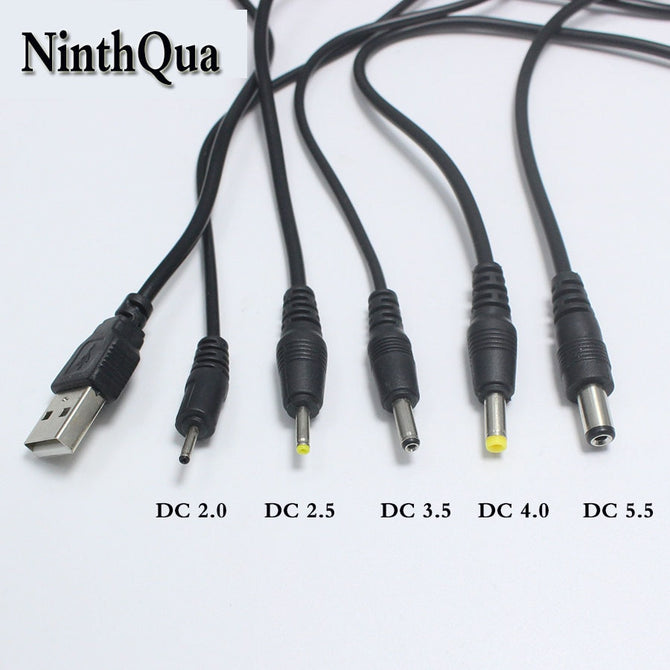 NinthQua 1pcs USB Port to 2.0*0.6 2.5*0.7 3.5*1.35mm 4.0*1.7 m 5.5*2.1 5.5 3.5*1.1mm 5V DC Barrel Jack Power Cable Connector