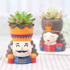Nordic Notenkraker Bloempot Hars Vetplant Planter Koning Koningin Soldaat Bloempot Fairy Garden Bonsai Desktop Ornament wholesale bulk price