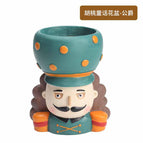 Nordic Notenkraker Bloempot Hars Vetplant Planter Koning Koningin Soldaat Bloempot Fairy Garden Bonsai Desktop Ornament wholesale bulk price